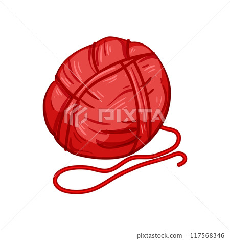 thread ball yarn cartoon vector illustration 117568346
