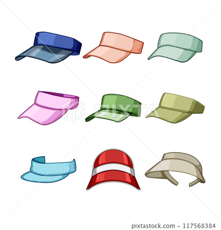 visor cap set cartoon vector illustration 117568384
