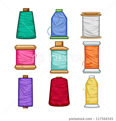 thread spool set cartoon vector illustration thread spool set cartoon vector illustration 117568385