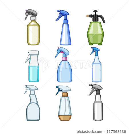 spray bottle set cartoon vector illustration spray bottle set cartoon vector illustration 117568386
