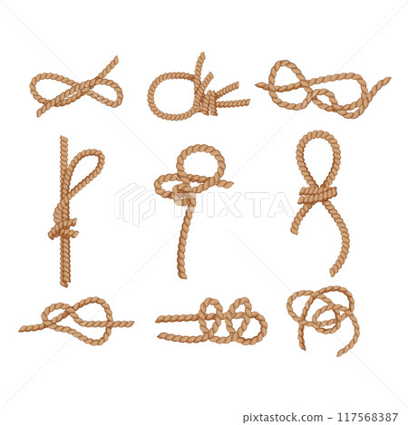 rope knot set cartoon vector illustration rope knot set cartoon vector illustration 117568387