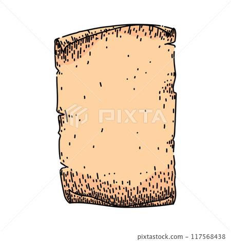 papyrus scroll paper sketch hand drawn vector 117568438
