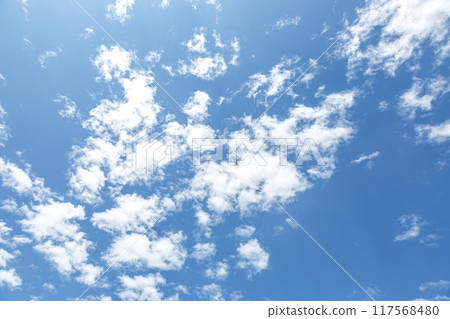 Shape of clouds floating in the blue sky [background material] 117568480