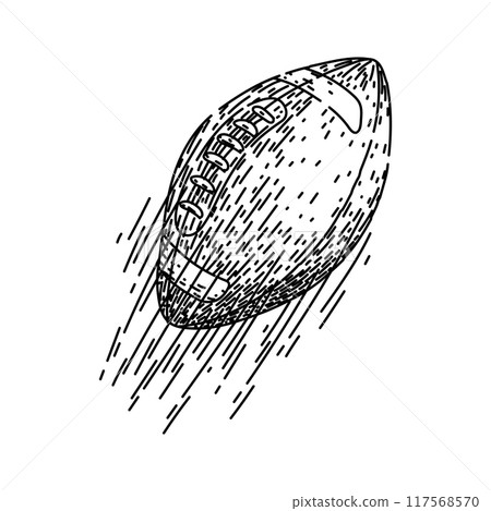 game american football ball sketch hand drawn vector 117568570