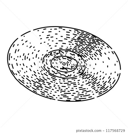album vynil record sketch hand drawn vector 117568729