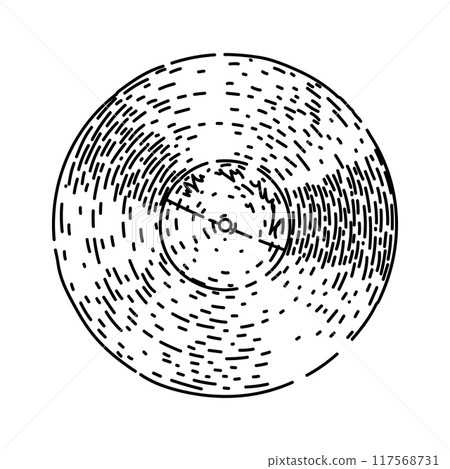 analog vynil record sketch hand drawn vector 117568731
