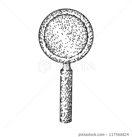 focus magnyfying glass sketch hand drawn vector 117568824