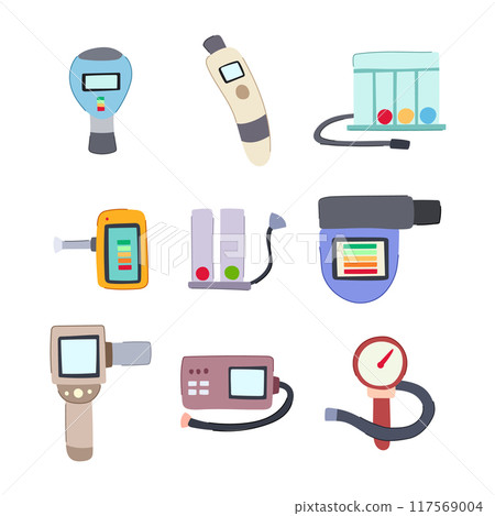 spirometer set cartoon vector illustration 117569004