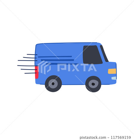 parcel delivery truck cartoon vector illustration parcel delivery truck cartoon vector illustration 117569159