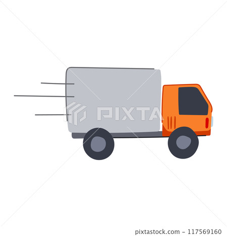 distribution delivery truck cartoon vector illustration 117569160