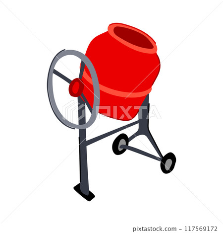 water concrete mixer cartoon vector illustration 117569172