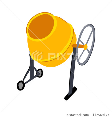 aggregate concrete mixer cartoon vector illustration 117569173