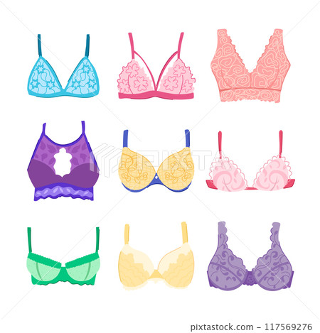 bra lace set cartoon vector illustration 117569276