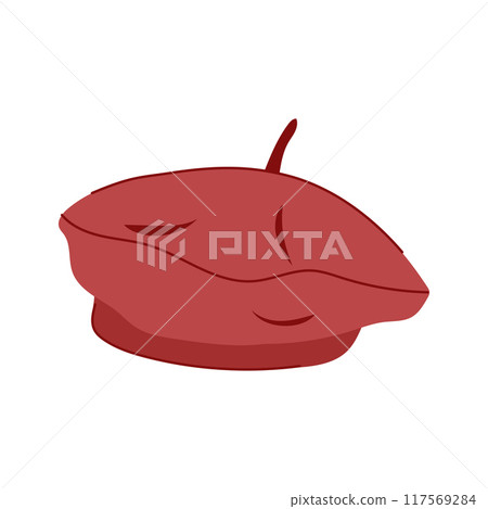 chic beret cartoon vector illustration 117569284