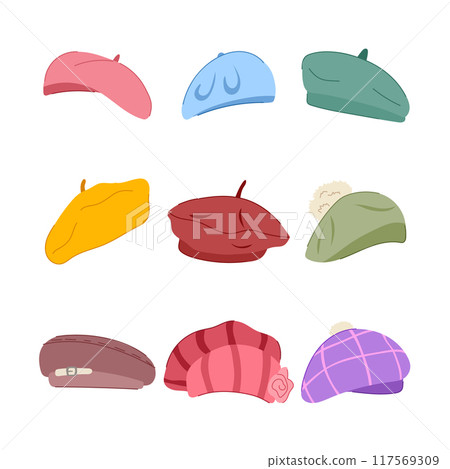 beret set cartoon vector illustration beret set cartoon vector illustration 117569309