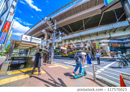 Tokyo cityscape in Japan, overlooking Sangenjaya Station North Exit A, etc. Tokyo cityscape in Japan, overlooking Sangenjaya Station North Exit A, etc. 117570023