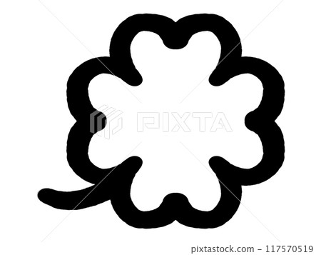 塗鴉風格四葉草插畫素材 117570519