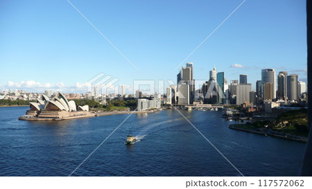 Sydney cityscape as seen from the Harbour Bridge Sydney cityscape as seen from the Harbour Bridge 117572062