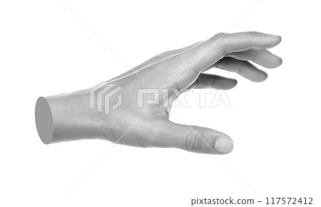 Hand shows gesture isolated on transparent background. Contemporary art 117572412