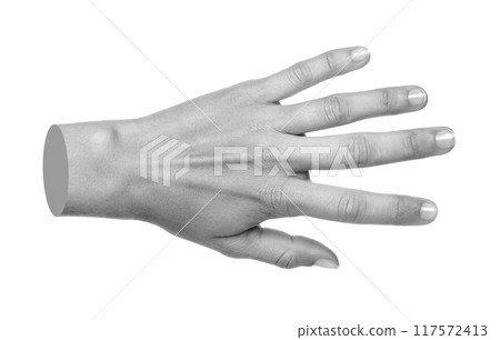 Hand shows gesture isolated on transparent background. Contemporary art 117572413