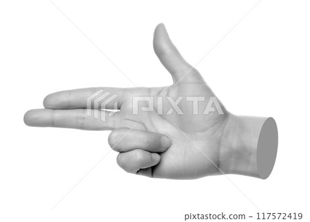Hand shows virtual touching, isolated on transparent background. Contemporary art Hand shows virtual touching, isolated on transparent background. Contemporary art 117572419