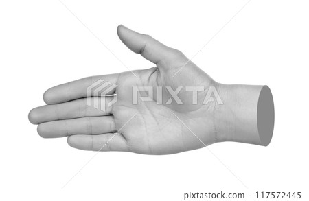 Hand shows handshake, isolated on transparent background. Contemporary art 117572445