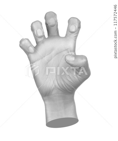Hand shows gesture isolated on transparent background. Contemporary art 117572446