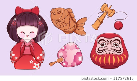Traditional Japanese elements collection 117572613