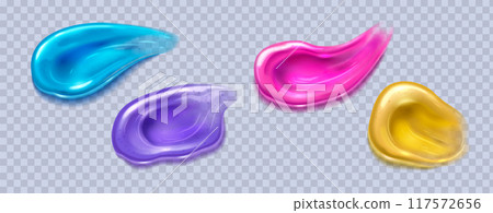 Cosmetic gel smears set on transparent background Cosmetic gel smears set on transparent background 117572656