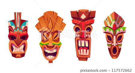 Traditional Hawaiian totem tiki mask Traditional Hawaiian totem tiki mask 117572662