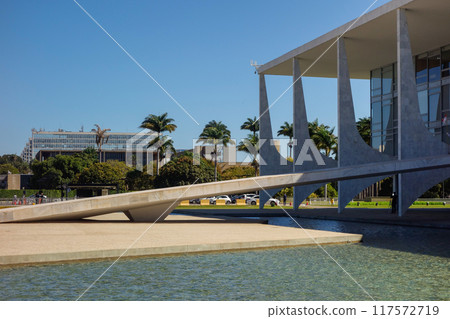 access ramp and external view of Planalto Palace, headquarters of the Presidency of the Republic of Brazil in Brasilia access ramp and external view of Planalto Palace, headquarters of the Presidency of the Republic of Brazil in Brasilia 117572719