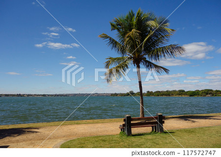 lake Paranoa in Brasilia, DF, Brazil. Artificial lake lake Paranoa in Brasilia, DF, Brazil. Artificial lake 117572747