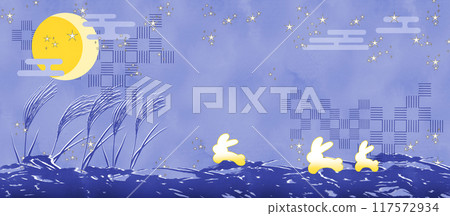 十五夜月兔藍（橫） 117572934