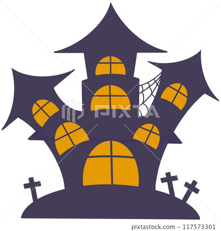 Halloween house cartoon  117573301