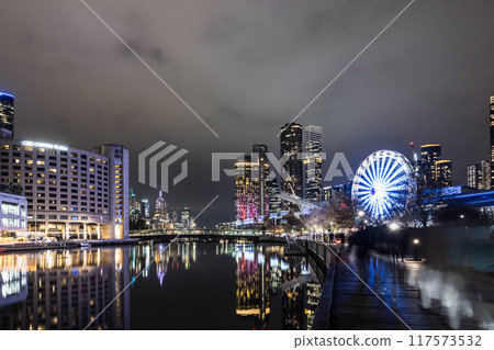 Melbourne CBD Night View in Australia 117573532