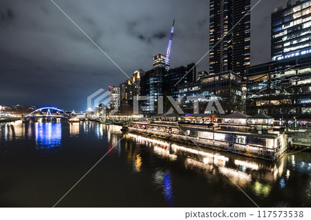 Melbourne CBD Night View in Australia Melbourne CBD Night View in Australia 117573538