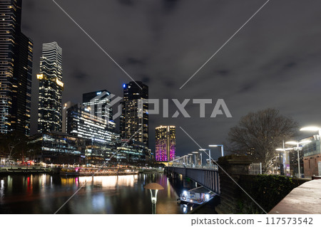 Melbourne CBD Night View in Australia 117573542
