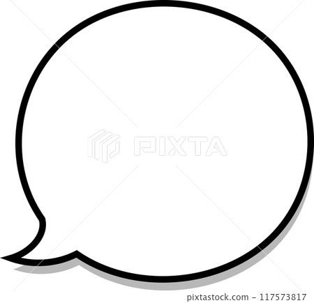 A simple vector icon of a cute black speech bubble that can be used on the web or in flyers A simple vector icon of a cute black speech bubble that can be used on the web or in flyers 117573817