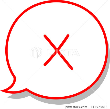 A simple vector icon of a cute red X speech bubble that can be used on the web or in flyers 117573818