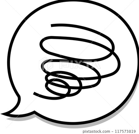 A simple vector icon of a cute black spiral speech bubble that can be used on the web or in flyers 117573819