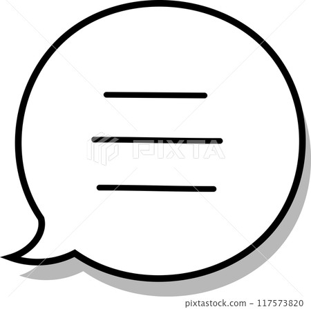 A simple vector icon of a cute black speech bubble that can be used on the web or in flyers 117573820