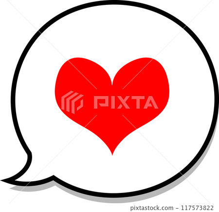 A simple vector icon of a cute red heart bubble that can be used on the web or in flyers 117573822