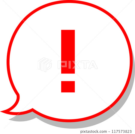 A simple vector icon of a cute red exclamation mark speech bubble that can be used on the web or in flyers A simple vector icon of a cute red exclamation mark speech bubble that can be used on the web or in flyers 117573823