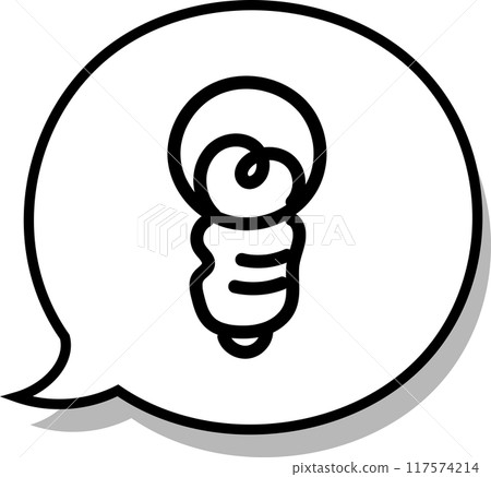 A simple and cute vector icon illustration of a light bulb bubble symbol A simple and cute vector icon illustration of a light bulb bubble symbol 117574214