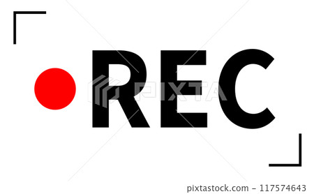 Simple graphic vector icon with video REC lettering design Simple graphic vector icon with video REC lettering design 117574643