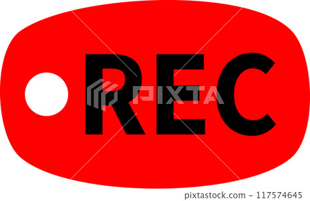 Simple graphic vector icon with video REC lettering design 117574645
