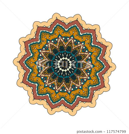 Flower Mandalas. Vintage decorative elements. Oriental pattern, vector illustration. Islam, Arabic, Indian, turkish pakistan chinese ottoman motifs Flower Mandalas. Vintage decorative elements. Oriental pattern, vector illustration. Islam, Arabic, Indian, turkish pakistan chinese ottoman motifs 117574799