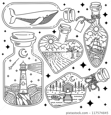 nature in a bottle illustration vector nature in a bottle illustration vector 117574845