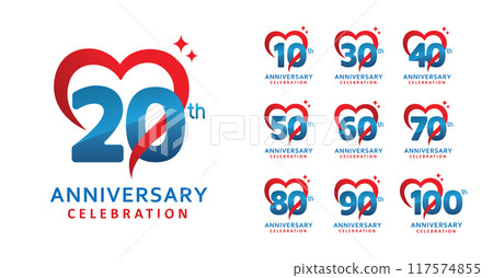 set of anniversary love number design 117574855