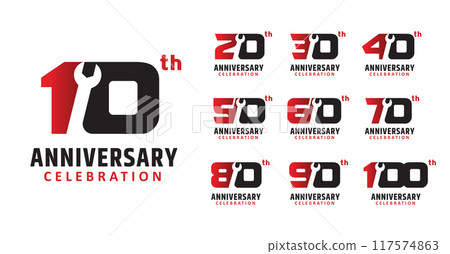 set of anniversary repair number design 117574863